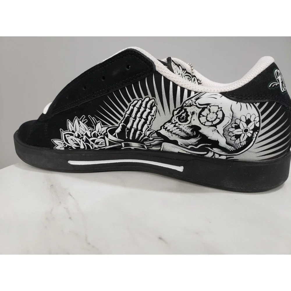 NEW 9 Osiris Serve x Maxx242 Praying Skull Hands Skateboarding Shoes Men's Y2K